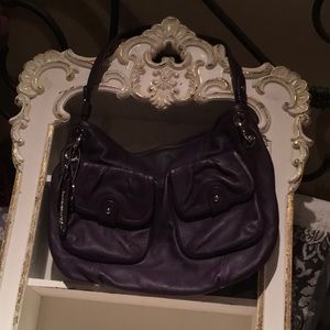 PURPLE BUTTERY LEATHER B.MAKOWSKY HANDBAG